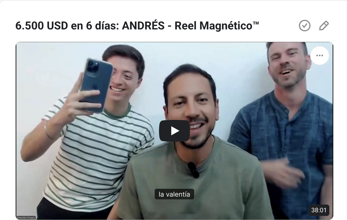 6.500 USD en 6 días: ANDRÉS - Reel Magnético™